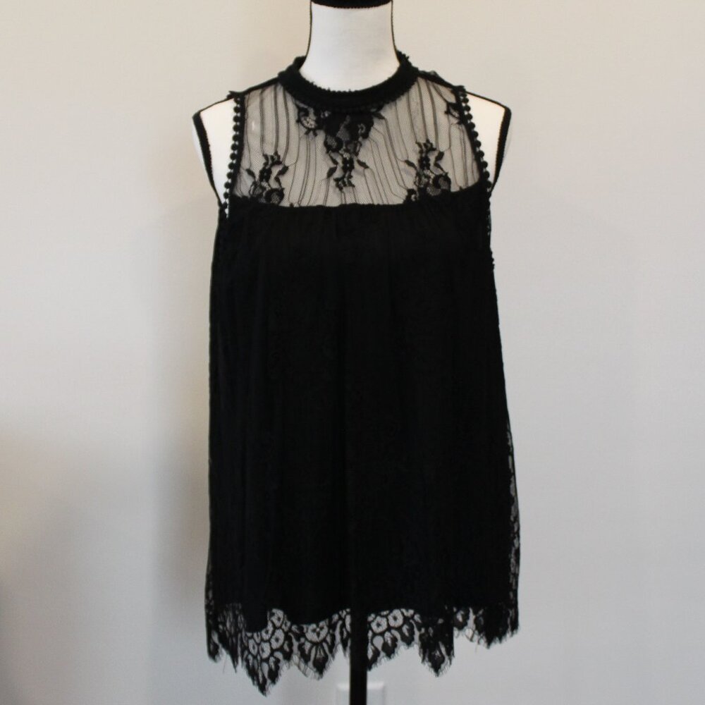 Andree by Unit Black Lace Sleeveless Top Size Medium